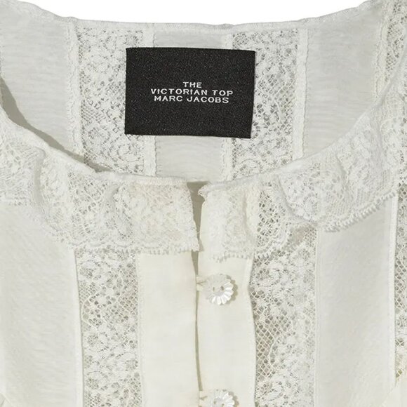 Marc Jacobs The Victorian Top Sleeveless White/Off White Blouse (Size 2 / S) - Picture 2 of 5